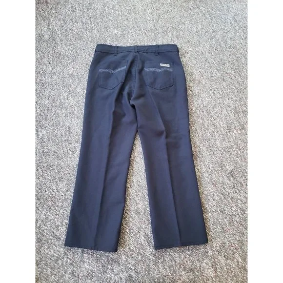 80s Blue‎ Polyester Slacks - Picture 3 of 6